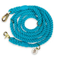 Load image into Gallery viewer, Wolfdoge 7.5 Ft Hands-Fee Rope Leash | 100% Cotton Braided Rope Dog Lead | Aqua