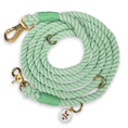 Load image into Gallery viewer, Wolfdoge 7.5 Ft Hands-Fee Rope Leash | 100% Cotton Braided Rope Dog Lead | Mint