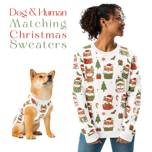 Shiba Inu Christmas Dog Sweater | Matching Dog & Owner Holiday Sweaters