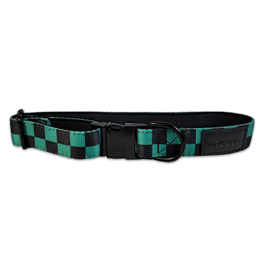 Ichimatsu Checker Padded Dog Collar