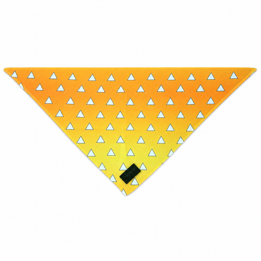 Urokomon Cooling Bandana | Dog Bandana | Japanese Anime Pet Bandana | Orange & Yellow Triangle Pattern