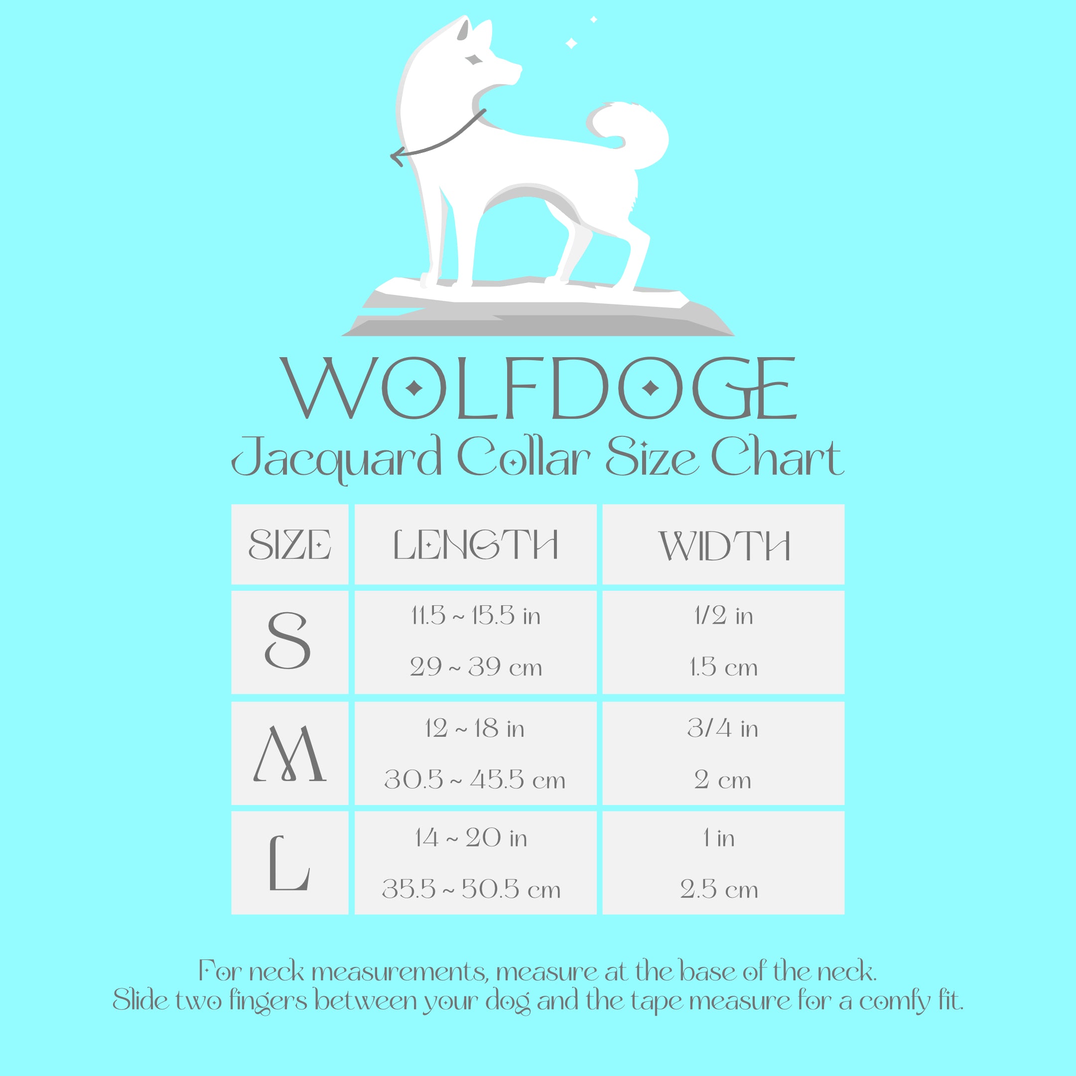 Jacquard Collar Size Chart