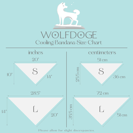 Wolfdoge Cooling Bandana Size Chart