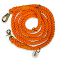 Load image into Gallery viewer, Wolfdoge 7.5 Ft Hands-Fee Rope Leash | 100% Cotton Braided Rope Dog Lead | Tangerine

