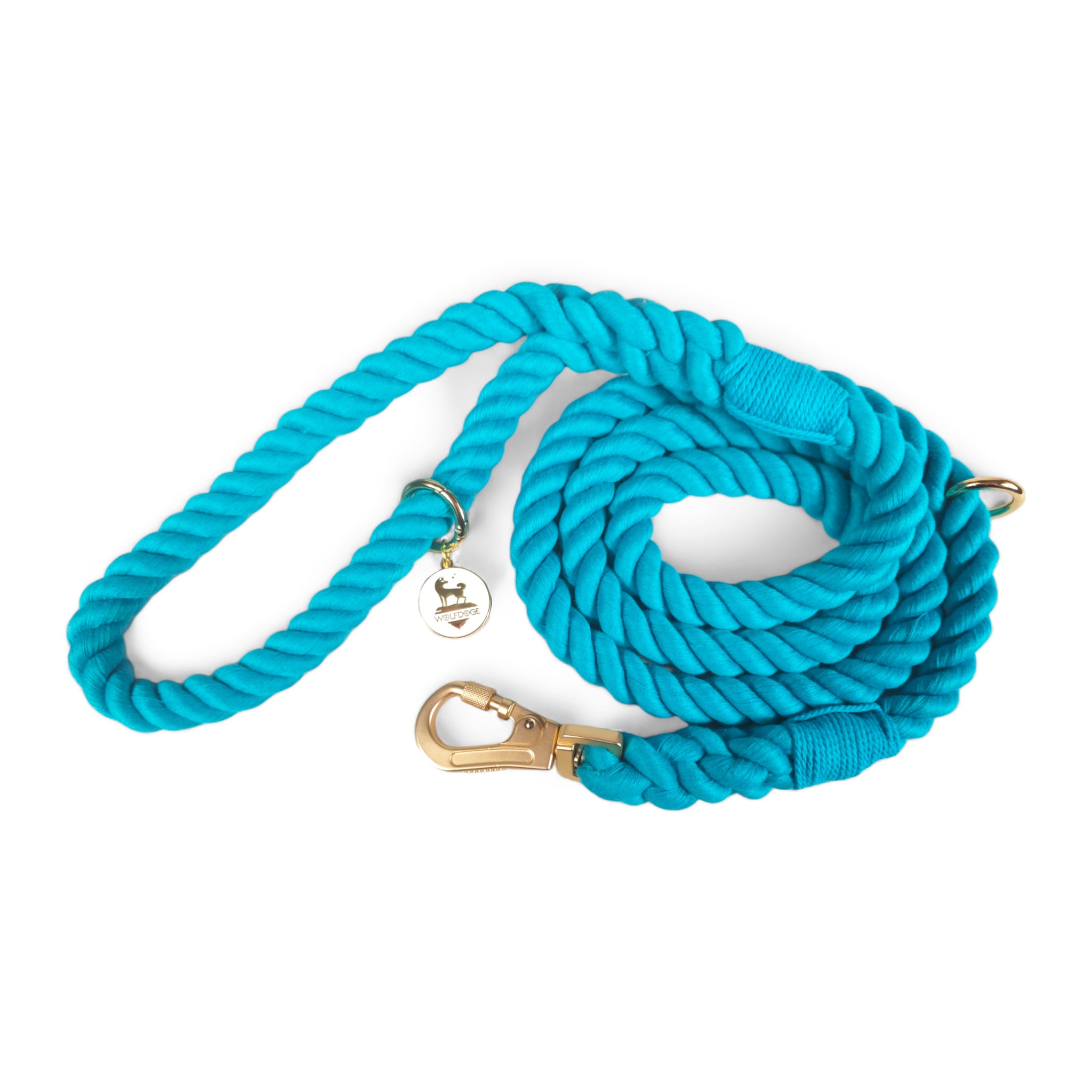 Wolfdoge Rope Leash Aqua