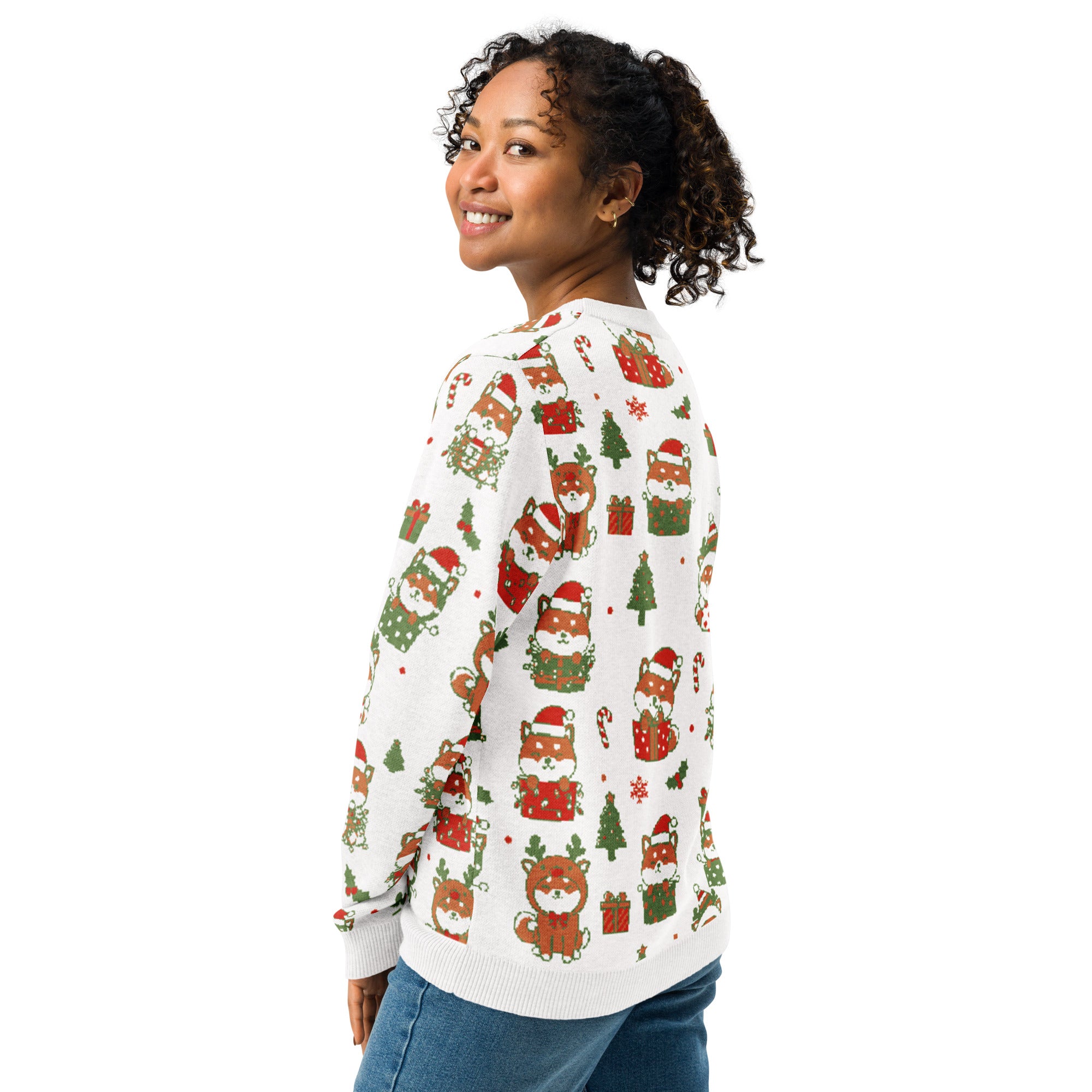 Shiba Inu Christmas Sweater | Matching Dog & Owner Ugly Holiday Sweater | Back