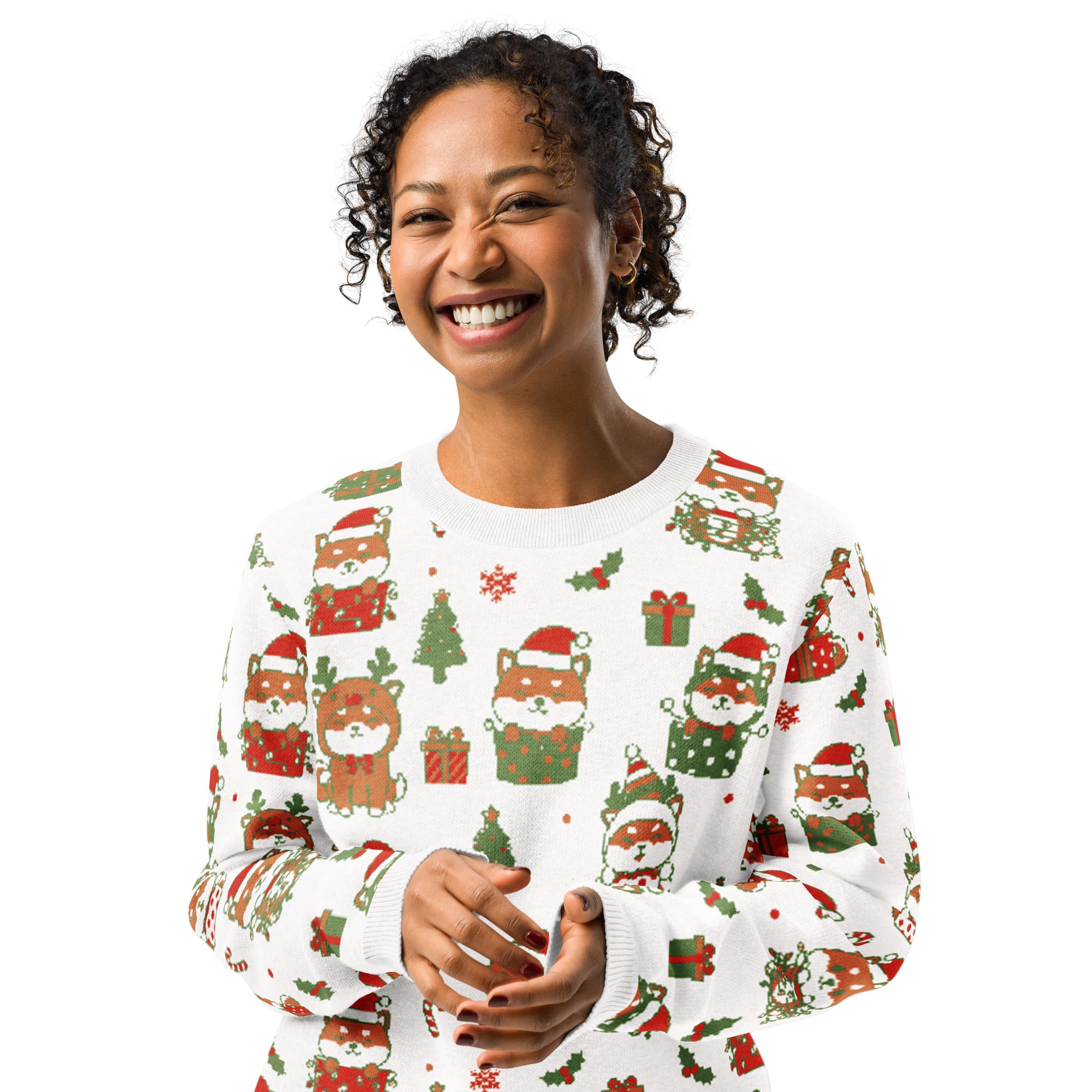 Shiba Inu Christmas Sweater | Matching Dog & Owner Ugly Holiday Sweater | Front