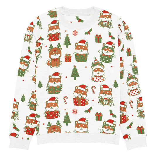 Shiba Inu Christmas Sweater | Matching Dog & Owner Ugly Holiday Sweater | Front