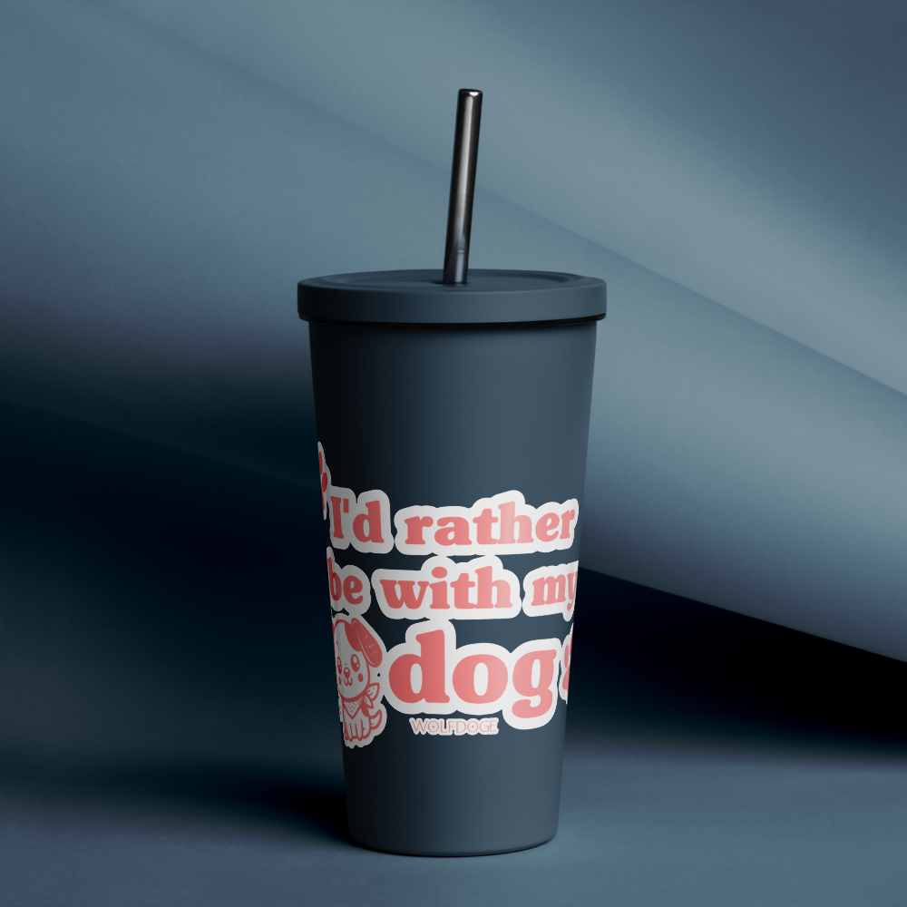 I'd Rather Be With My Dog Tumbler (Navy)