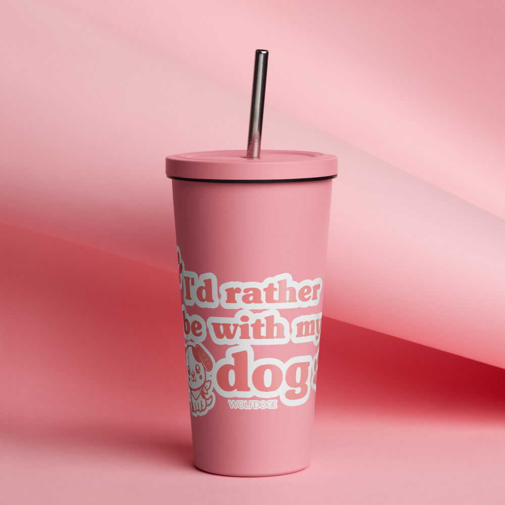 I'd Rather Be With My Dog Tumbler (Pink)