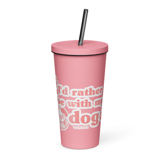 I'd Rather Be With My Dog Tumbler (Pink)