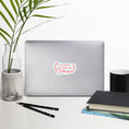 Load image into Gallery viewer, Laptop with a 'I'd rather be with my dog' sticker on a desk with a plant, mug, and books.
