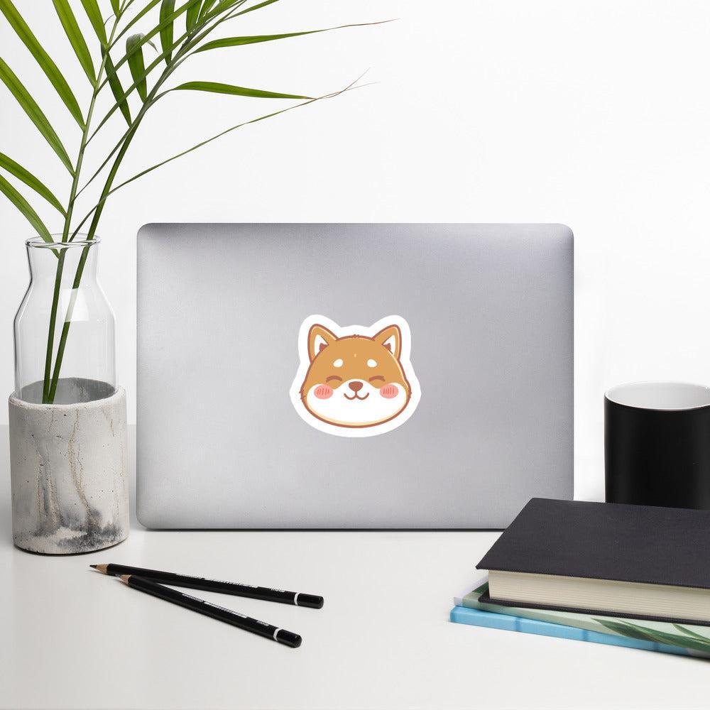 Smiley Shiba Sticker | Shiba Inu Smile Vinyl Decal Sticker | 4"x4"