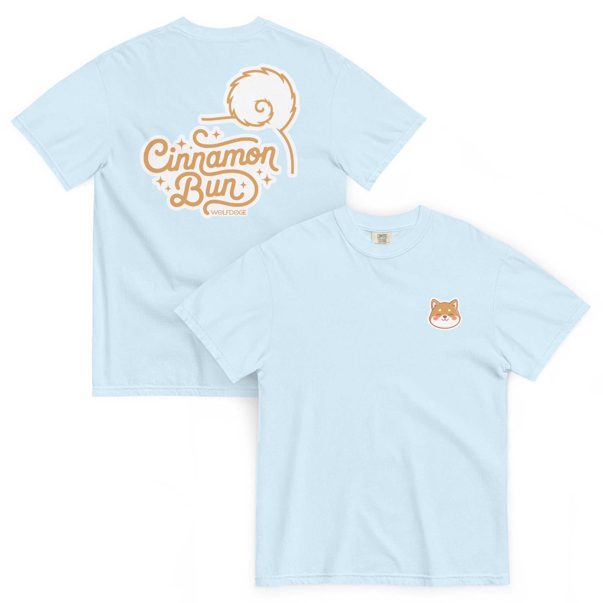 Cinnamon Bun Tee | Shiba Inu T-Shirt | Chambray