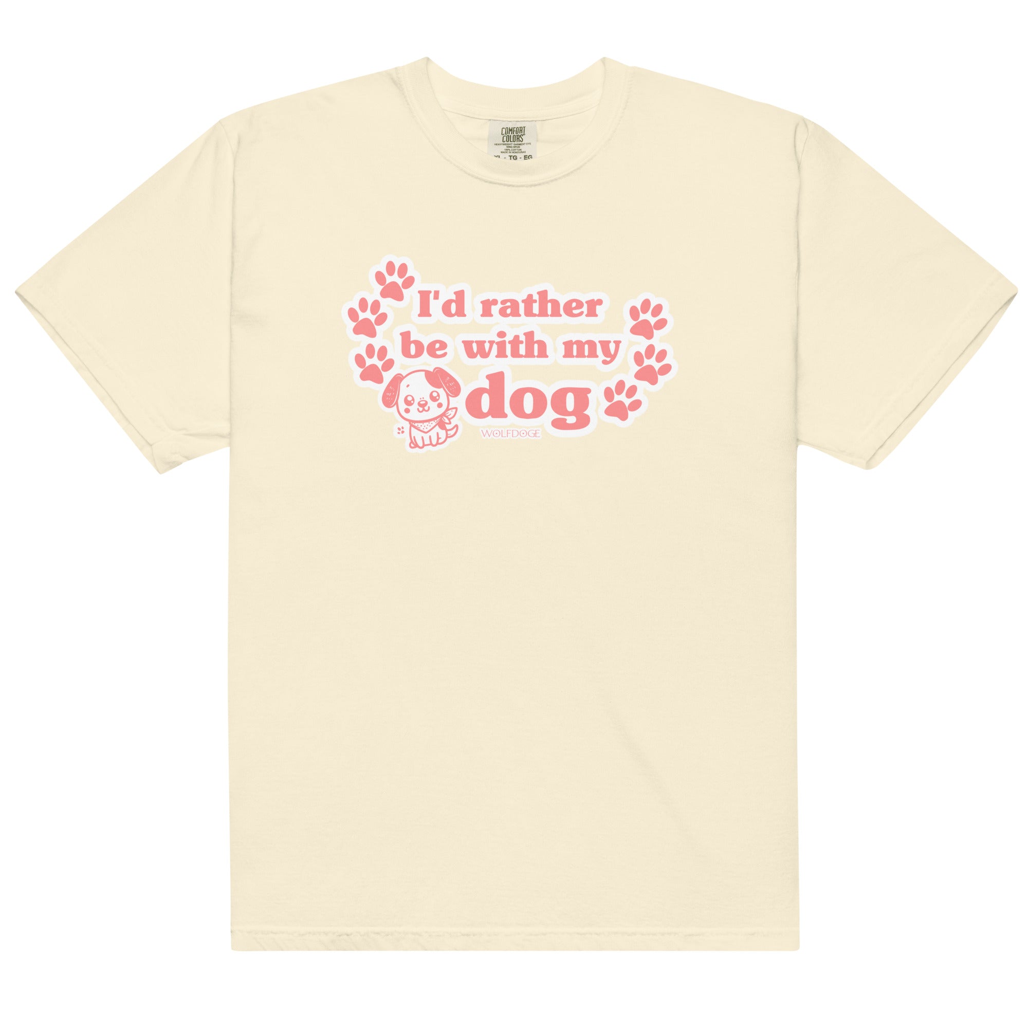 I'd Rather Be With My Dog Tee - Ivory