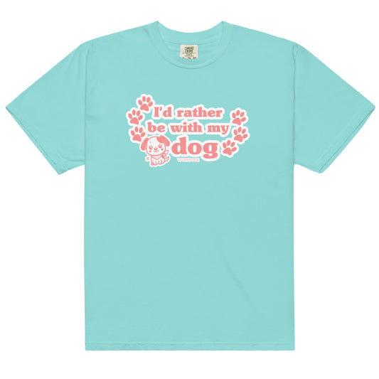 I'd Rather Be With My Dog Tee - Lagoon Blue
