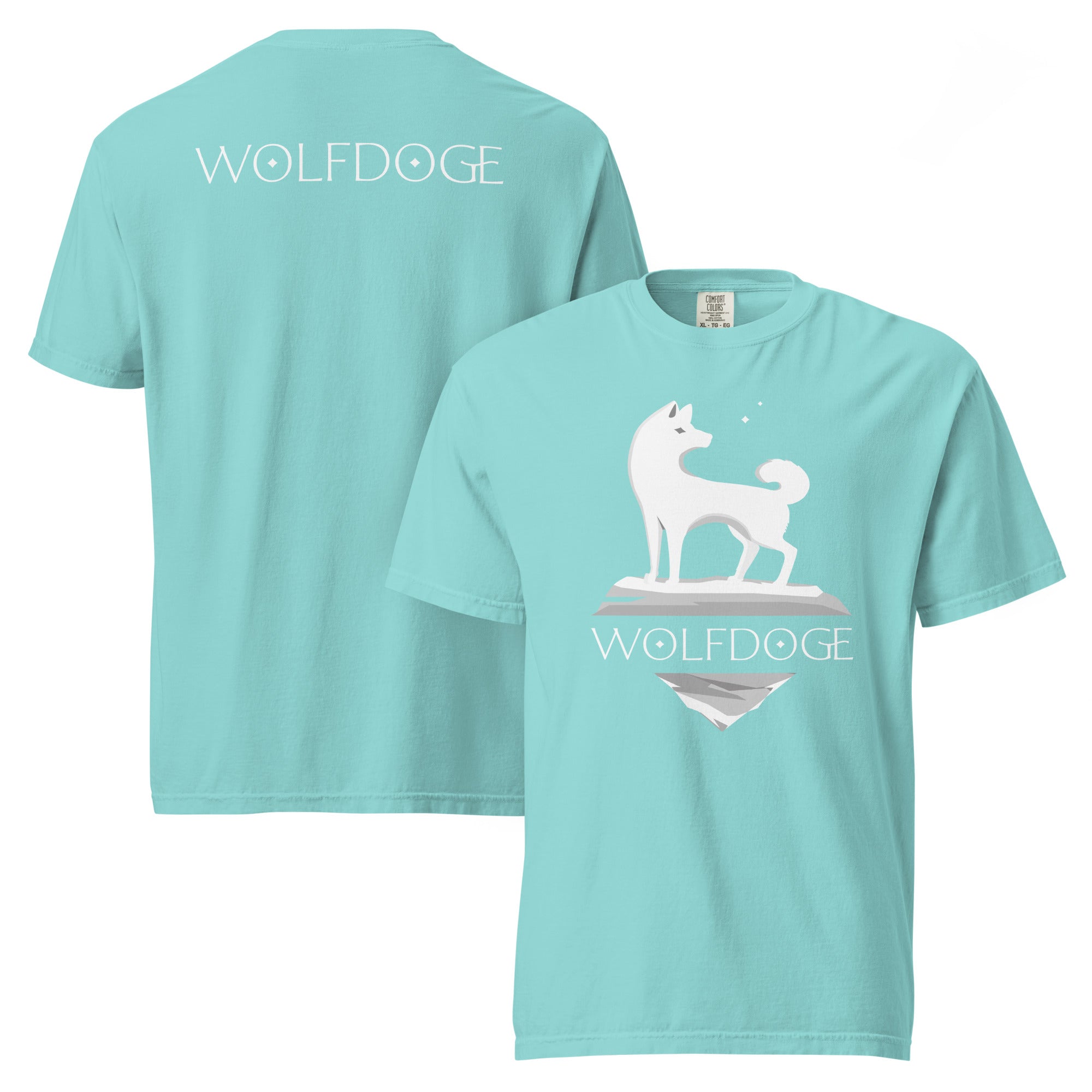 Wolfdoge Shiba Inu Logo Tee - Lagoon Blue