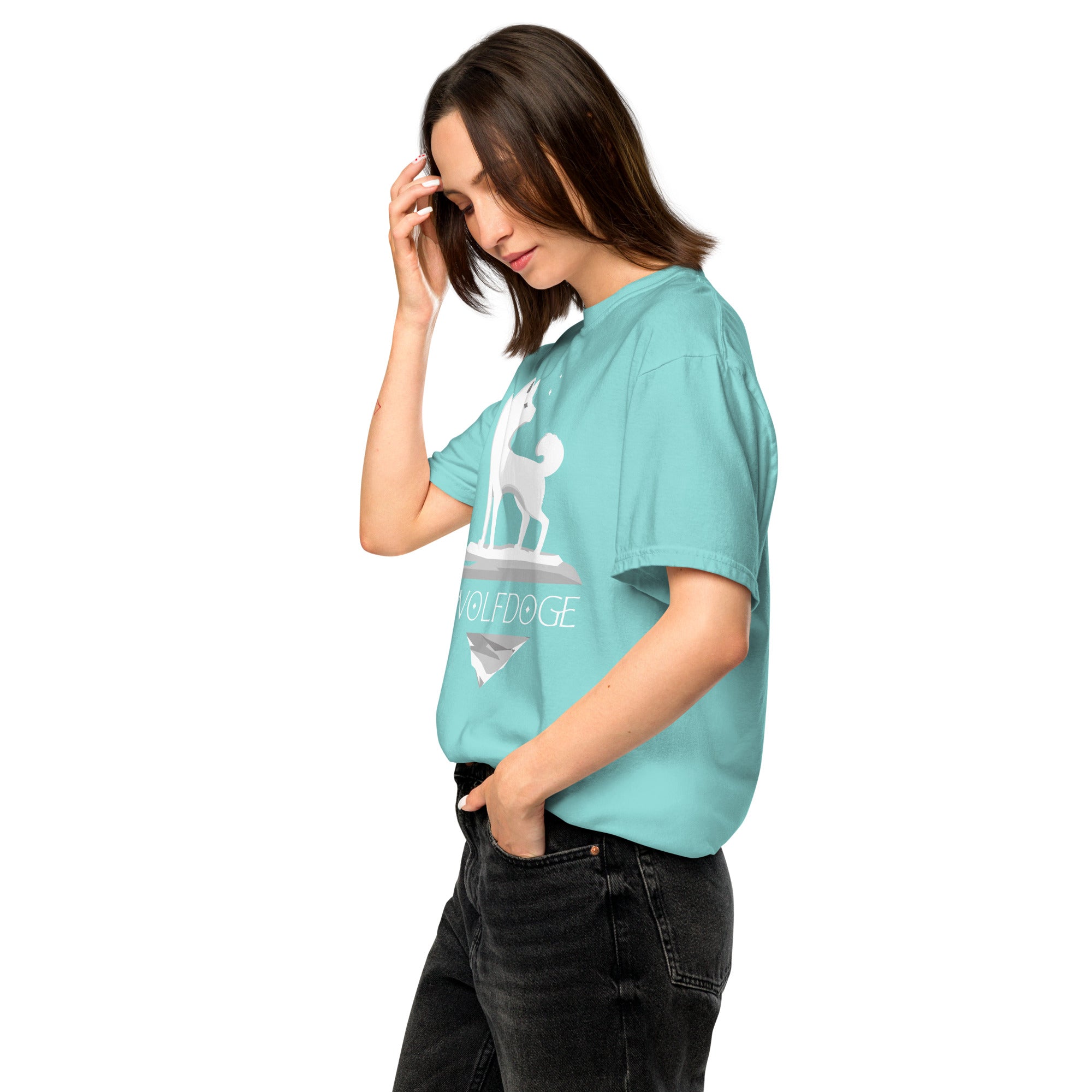 Wolfdoge Shiba Inu Logo Tee - Lagoon Blue