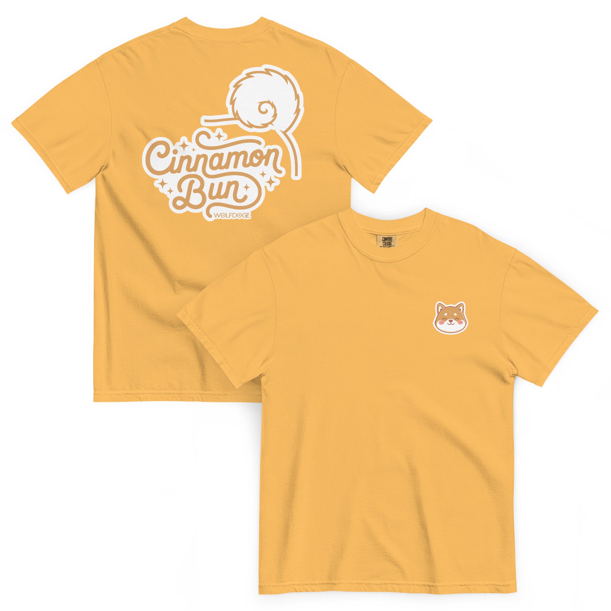 Cinnamon Bun Tee | Shiba Inu T-Shirt | Mustard