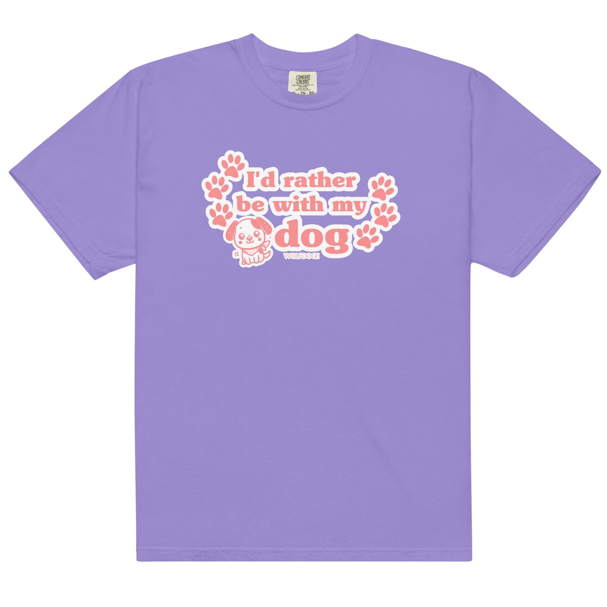 I'd Rather Be With My Dog Tee - Violet
