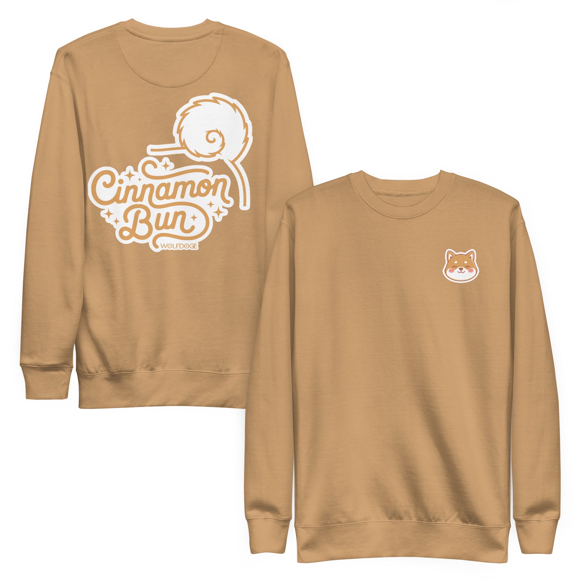 Cinnamon Bun Sweatshirt | Shiba Inu Sweatshirt | Khaki