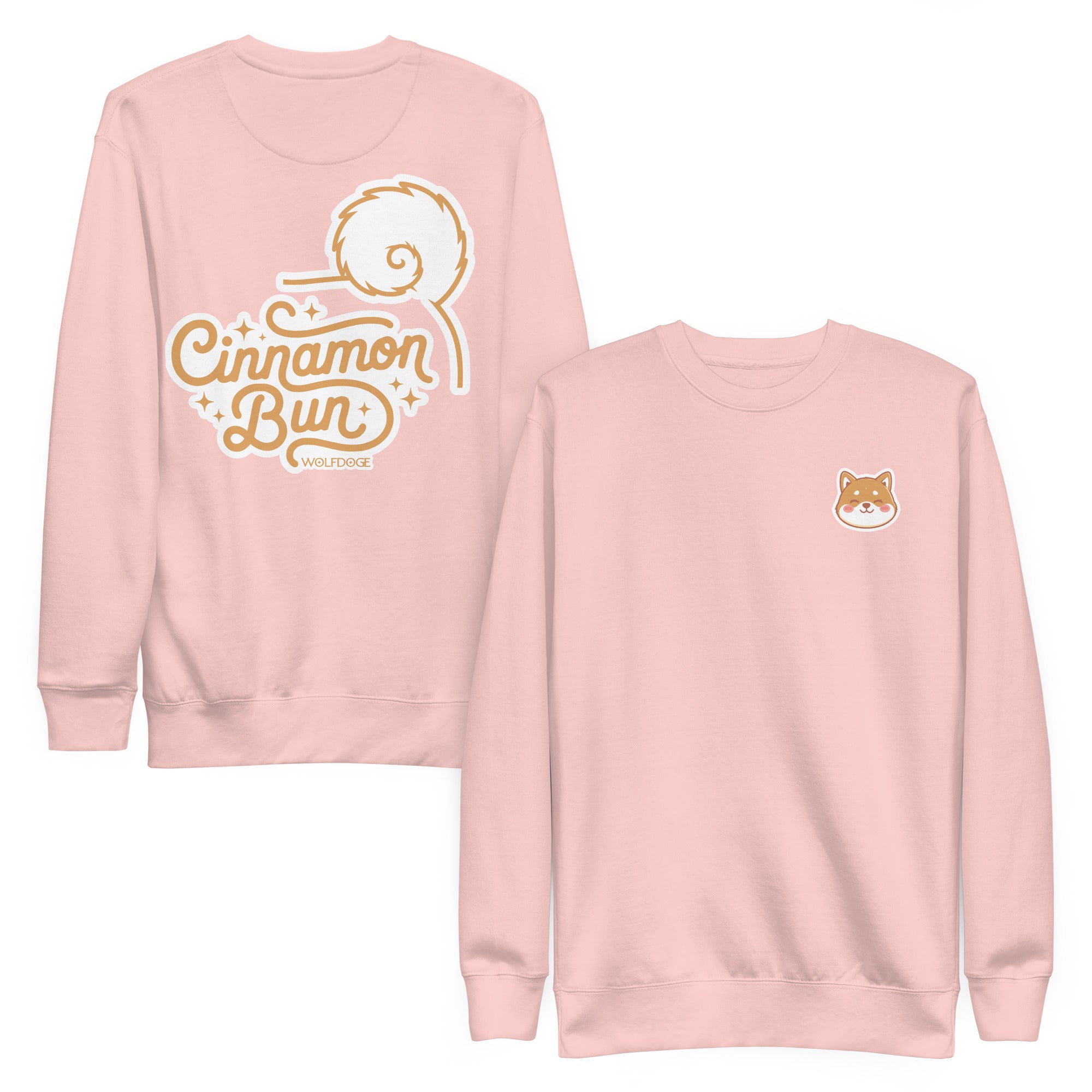 Cinnamon Bun Sweatshirt | Shiba Inu Sweatshirt | Light Pink