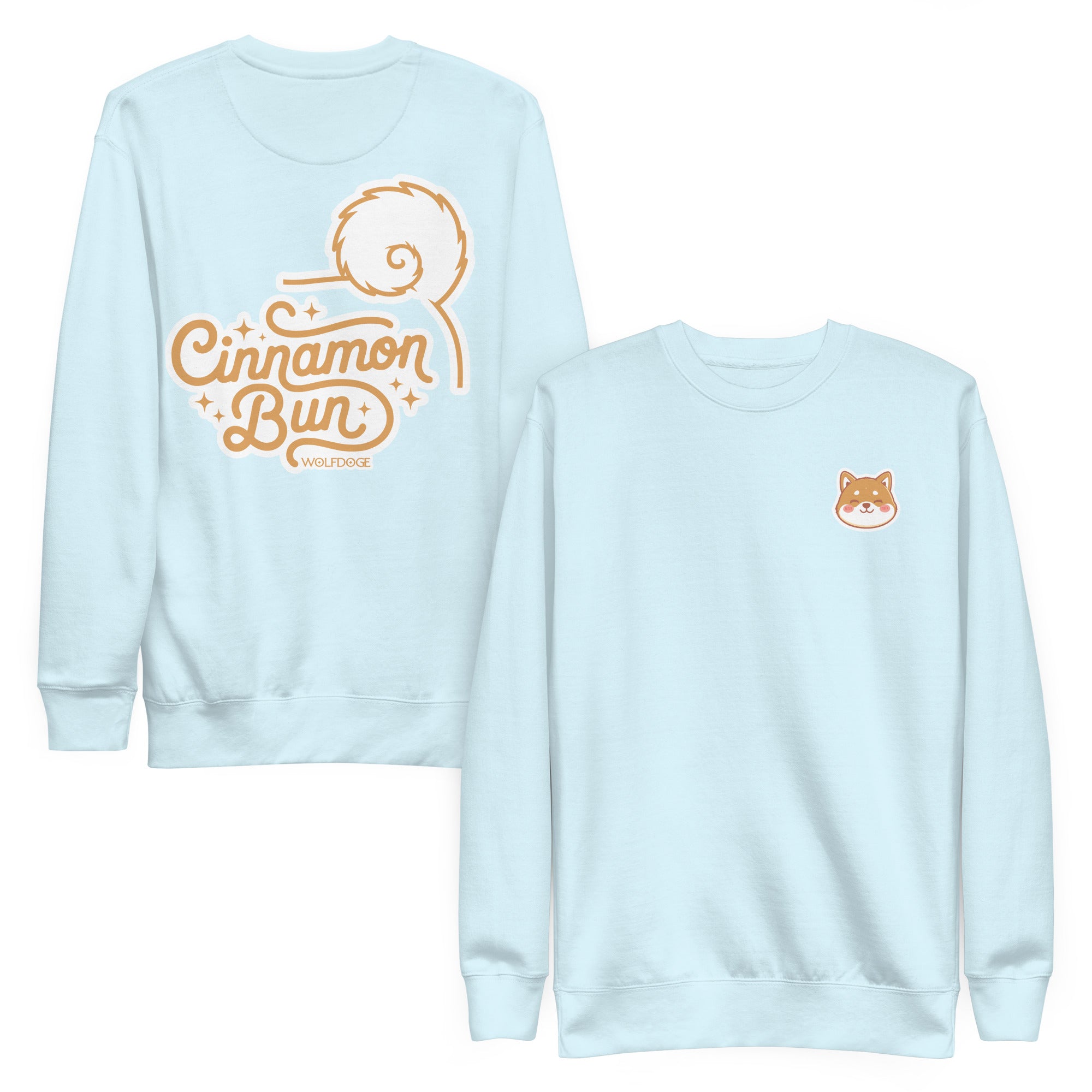 Cinnamon Bun Sweatshirt | Shiba Inu Sweatshirt | Sky Blue