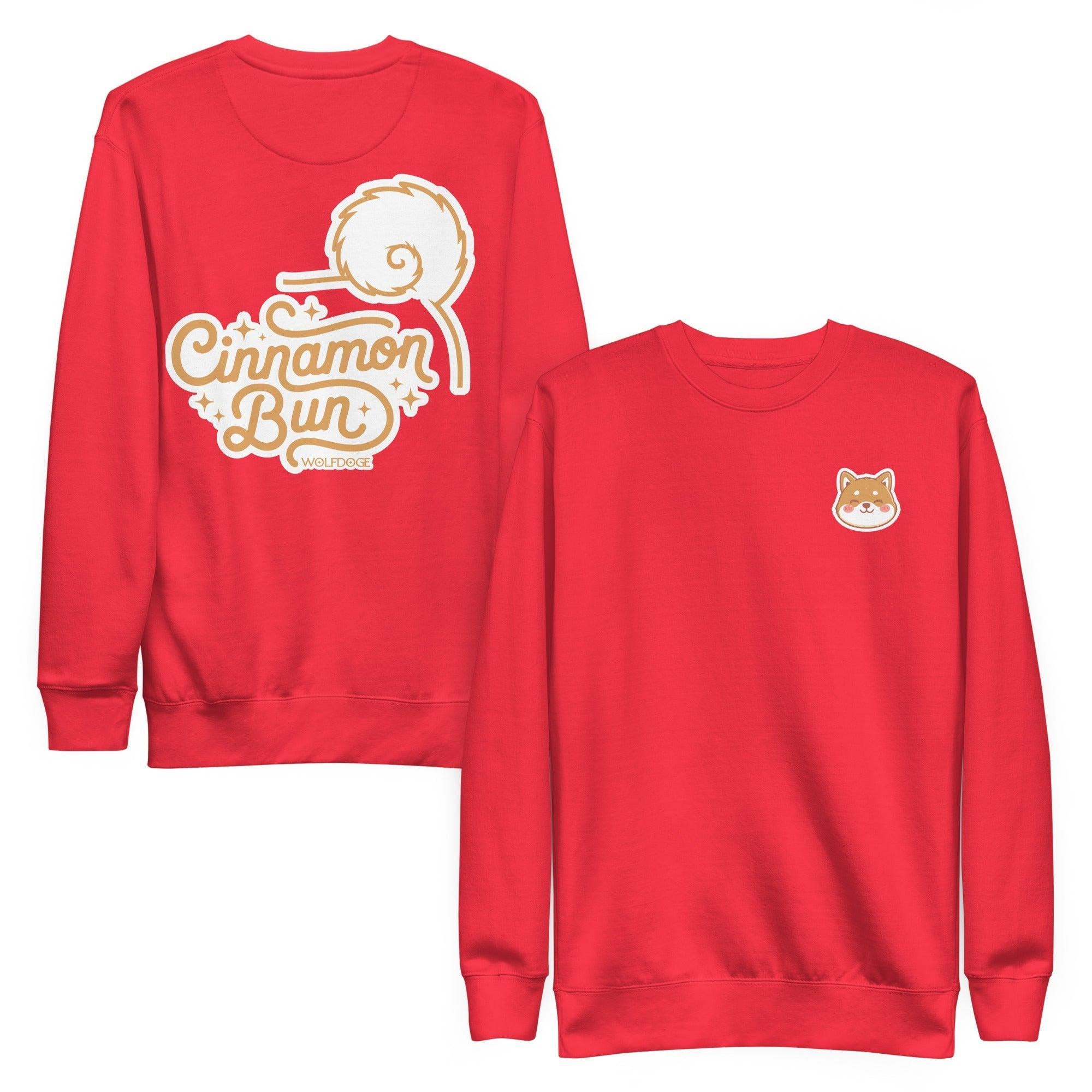 Cinnamon Bun Sweatshirt | Shiba Inu Sweatshirt | Team Red
