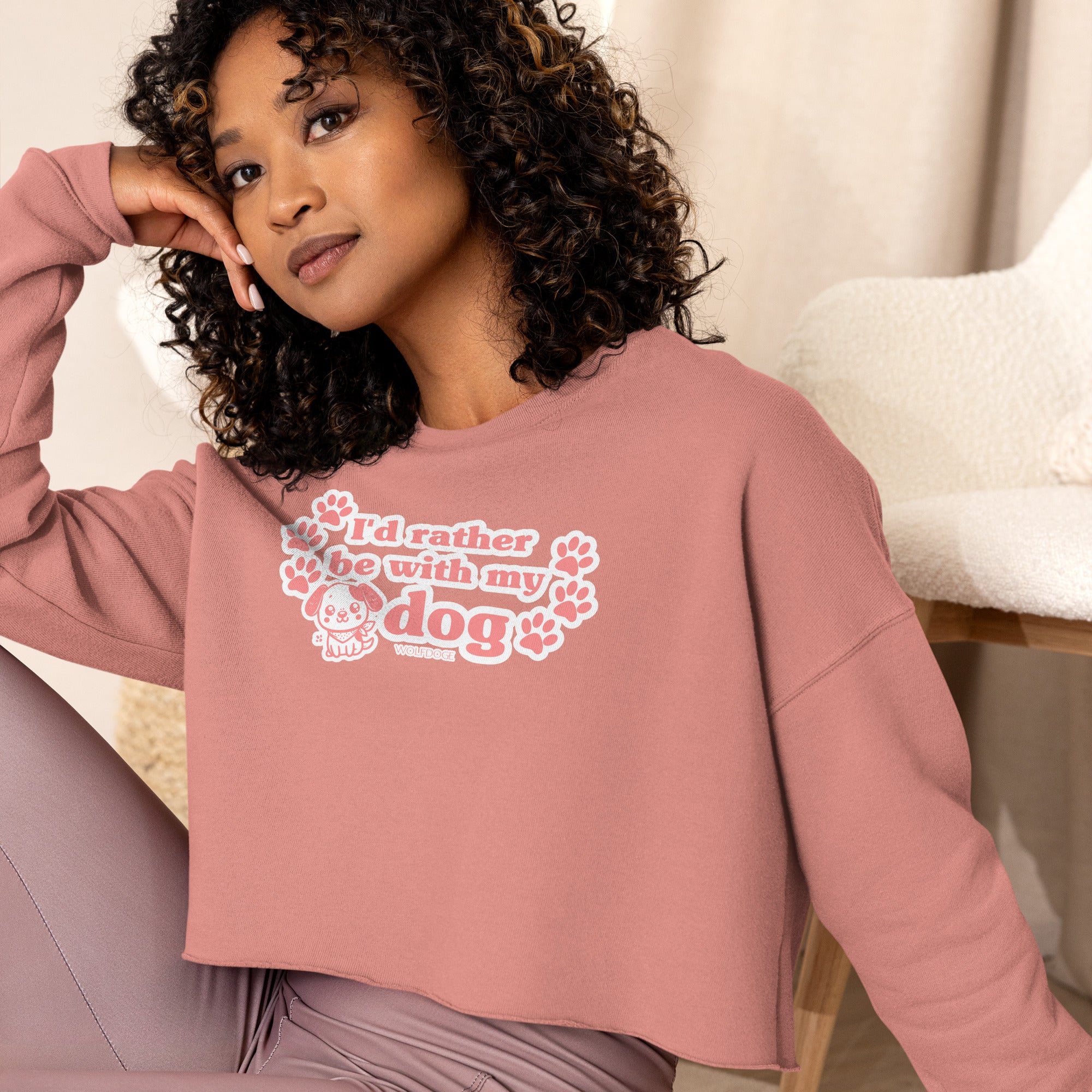 I'd Rather Be With My Dog Crop Sweatshirt