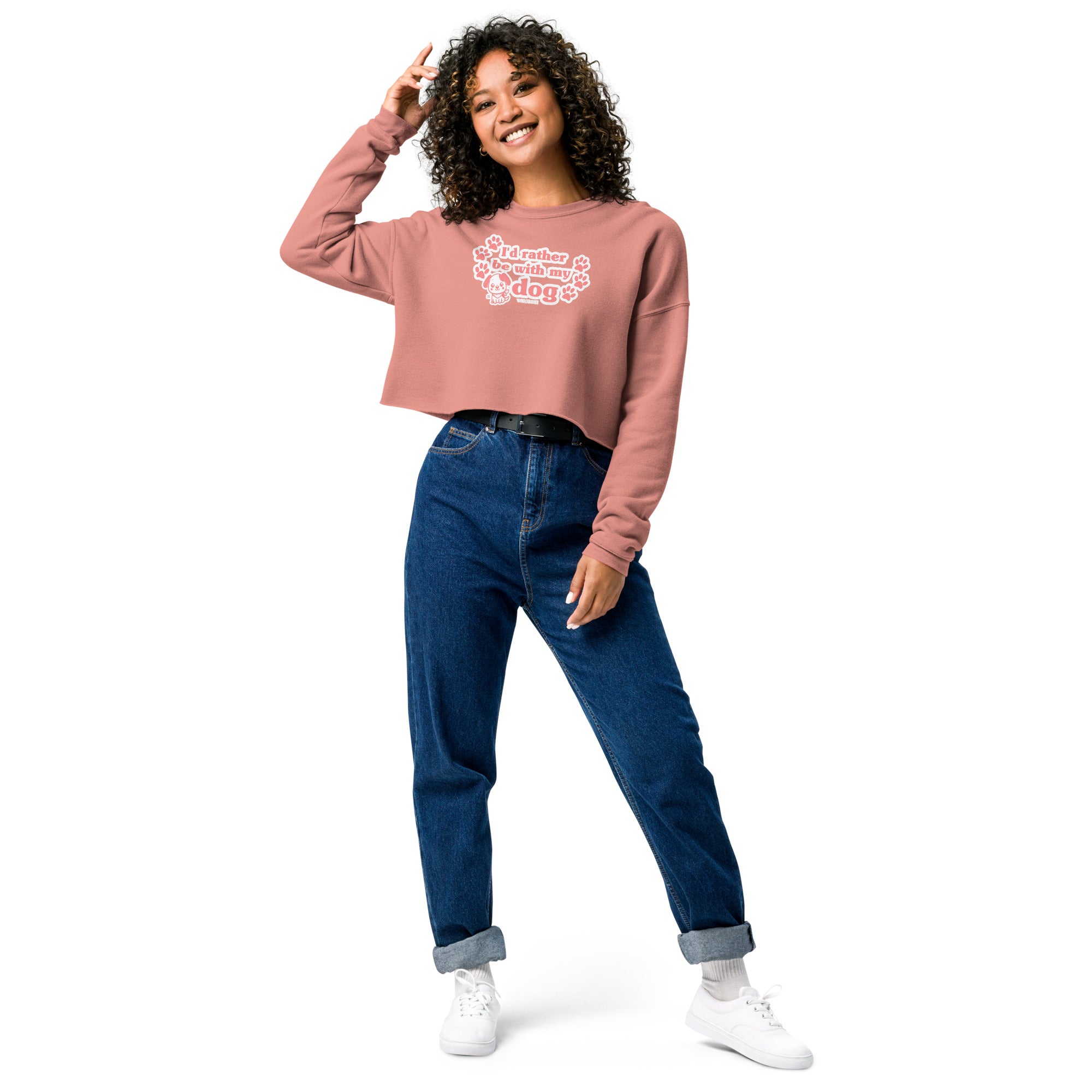 I'd Rather Be With My Dog Crop Sweatshirt